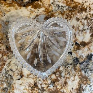 Wedgwood Heart Shaped Lead Crystal heart Trinket dish with lid